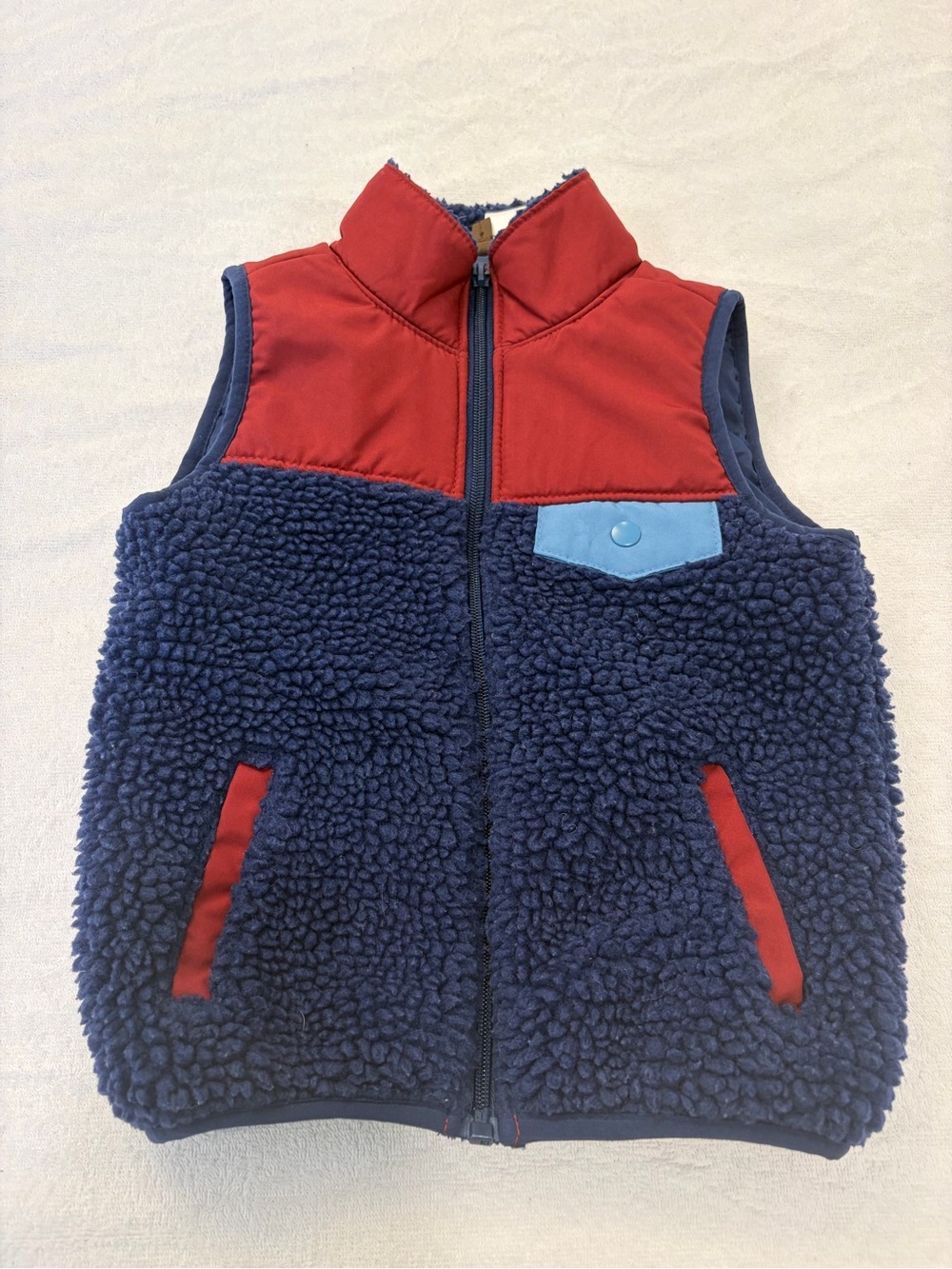 Carter's Navy and Red Sherpa Fleece Vest